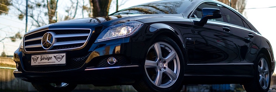 a recently washed Mercedes Benz