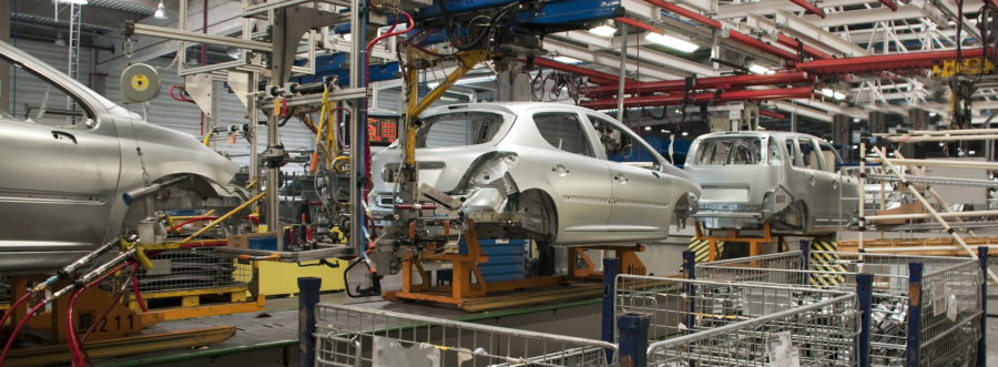 Car shells in factory